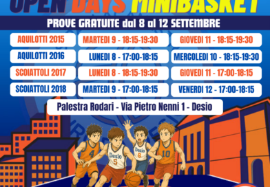 OPEN DAYS MINIBASKET 2015-2018 e Microbasket 2019-2023