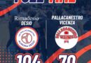 Serie B: La Rimadesio domina Vicenza 104-70