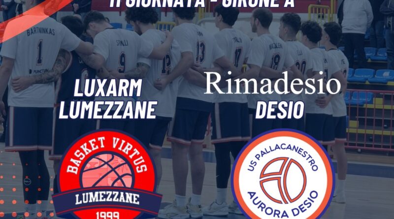 SERIE B: LA RIMADESIO TORNA AL SUCCESSO, VITTORIA A LUMEZZANE PER 68-78