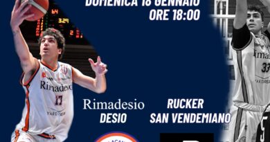 SERIE B: RIMADESIO SCONFITTA A CONEGLIANO, LA RUCKER SI IMPONE 85-78